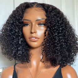 Kinky Curly Neck Length 5x5 Lace Closure Wig