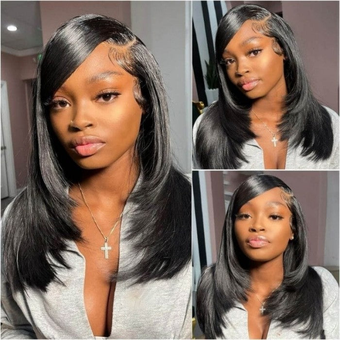 Fashion Layered Straight Hair 13x4 Lace Front Wig