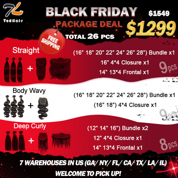 2022 TedHair Black Friday Bundle Deal $1299 26pcs