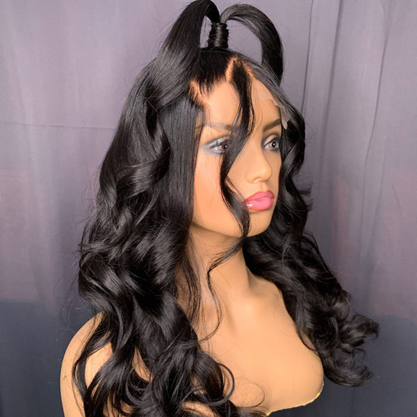 Tedhair 18 Inches 5x5 Body Wave with Updo Ponytail Lace Closure Wig-180% Density