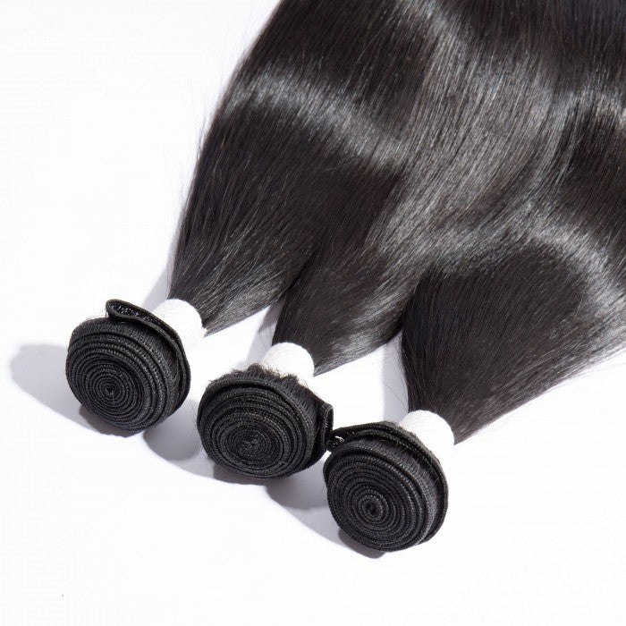 $149 12A 12"/14"/16" 3 Bundles Straight Virgin Hair Natural Black 300g