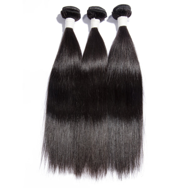 $149 12A 12"/14"/16" 3 Bundles Straight Virgin Hair Natural Black 300g