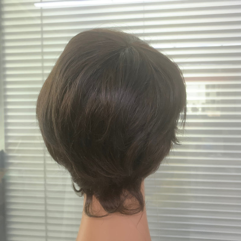 8 inch Chic Pixie Cut with Feather Bang Glueless BOB Wig