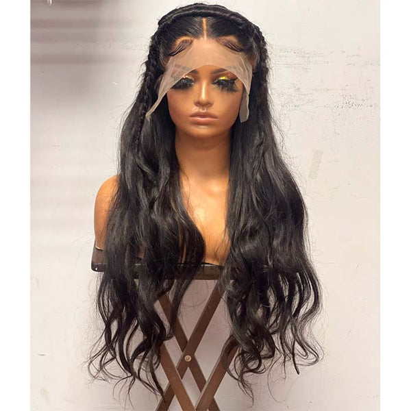 Tedhair 26/28/30 Inches 13x4 Gorgeous Body Wave with Braids Lace Front Wig-200% Density