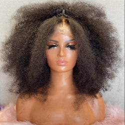 Tedhair 18 Inches 13x5 Afro Style with Braids and Ponytail Lace Front Wig-250% Density