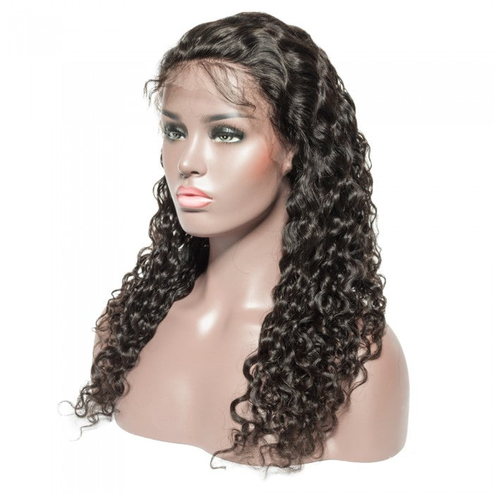 16-24 Inch Pre-Plucked 13"x4" Lace Front Water Wavy Wig Human Hair Free Part 150% Density