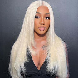 Tedhair 22/24/26 Inches 13x4 Blonde Layered Straight Lace Front Wig-200% Density