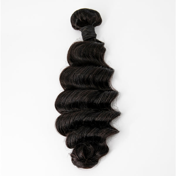 14"-26" Ocean Wavy Virgin Brazilian Hair #1B Natural Black