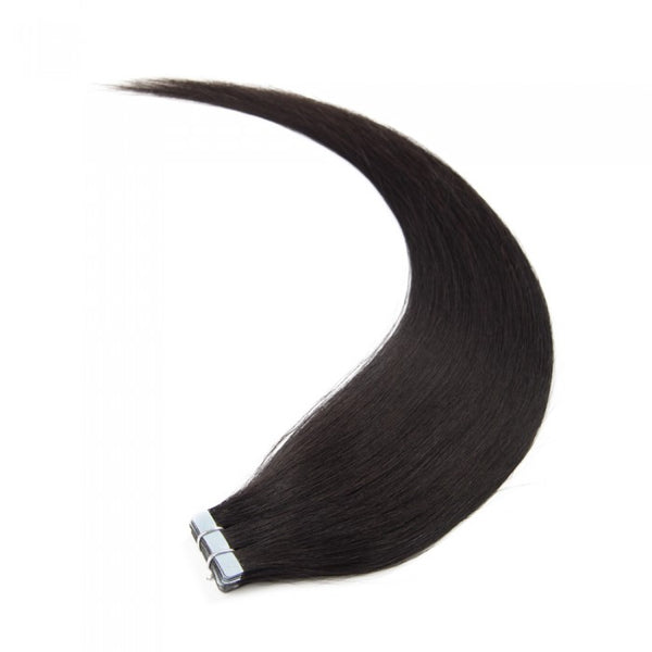 18-24 Inch Straight Tape In Remy Hair Extensions #1B Natural Black