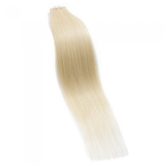 18-24 Inch Straight Tape In Remy Hair Extensions #613 Lightest Blonde